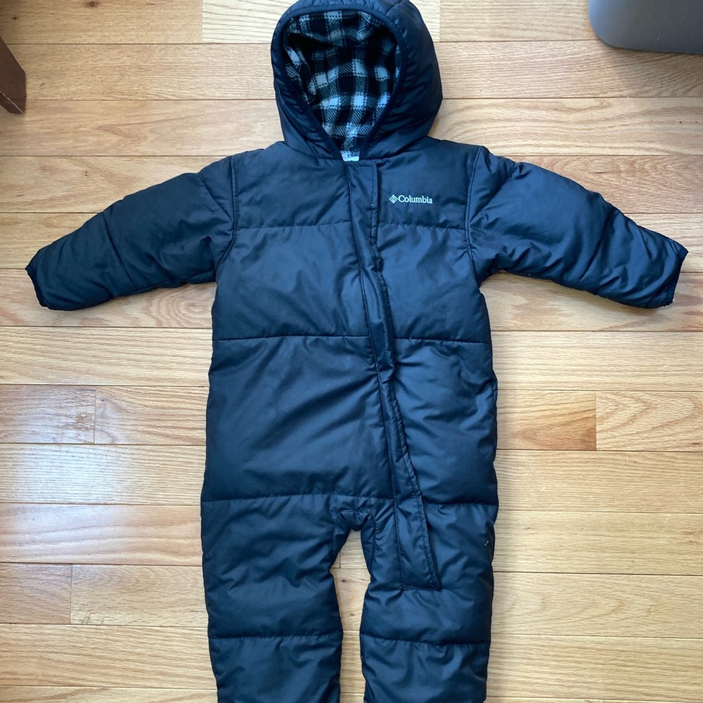 COLUMBIA Black Full Toddler Snowsuit Down Filled size 18-24 months